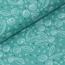 Biojersey - Vintage Roses türkis